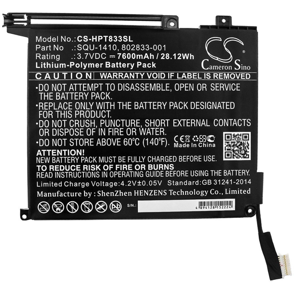 Baterie do tabletů HP Pro Tablet 10 EE G1(M5G31UA) (CS-HPT833SL)